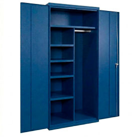 Equipto® Industrial Duty Combination Cabinet 36"W x 18"D x 66"H 20 Gauge Blue 