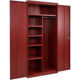 Equipto® Industrial Duty Combination Cabinet 36"W x 18"D x 78"H 20 Gauge Red 