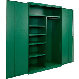 Equipto® Industrial Duty Combination Cabinet 48"W x 18"D x 66"H 20 Gauge Green 