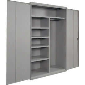Equipto® Industrial Duty Combination Cabinet 48"W x 18"D x 66"H 20 Gauge Gray 