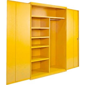 Equipto® Industrial Duty Combination Cabinet 48"W x 18"D x 66"H 20 Gauge Yellow 