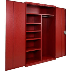 Equipto® Industrial Duty Combination Cabinet 48"W x 18"D x 72"H 20 Gauge Red 