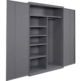 Equipto® Industrial Duty Combination Cabinet 48"W x 18"D x 78"H 20 Gauge Charcoal 