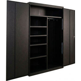 Equipto® Industrial Duty Combination Cabinet 48"W x 24"D x 66"H 20 Gauge Black 
