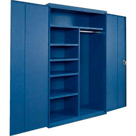 Equipto® Industrial Duty Combination Cabinet 48"W x 24"D x 78"H 20 Gauge Blue 