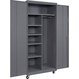 Commercial Mobile Combination Cabinet, 36"W x 24"D x 72"H, 20 Gauge, Charcoal view 2