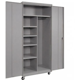 Commercial Mobile Combination Cabinet, 36"W x 24"D x 72"H, 20 Gauge, Gray view 2