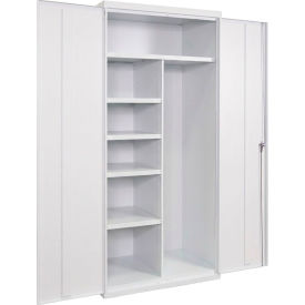 Equipto® Industrial Duty Janitorial Cabinet 36"W x 18"D x 72"H All-Welded White 