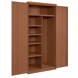 Equipto® Industrial Duty Janitorial Cabinet 36"W x 18"D x 72"H All-Welded Walnut 