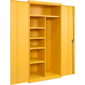 Equipto® Industrial Duty Janitorial Cabinet 36"W x 18"D x 72"H All-Welded Yellow 