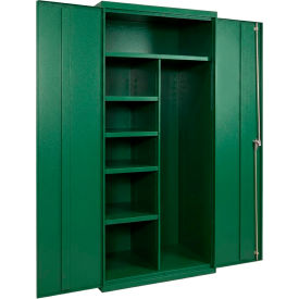 Equipto® Industrial Duty Janitorial Cabinet 36"W x 24"D x 78"H All-Welded Green 