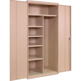 Equipto® Industrial Duty Janitorial Cabinet 36"W x 24"D x 78"H All-Welded Putty 