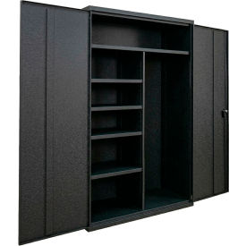 Equipto® Industrial Duty Janitorial Cabinet 48"W x 18"D x 66"H All-Welded Black 