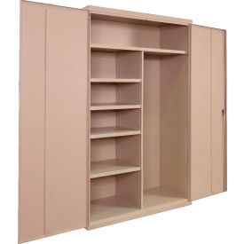 Equipto® Industrial Duty Janitorial Cabinet 48"W x 18"D x 66"H All-Welded Putty 