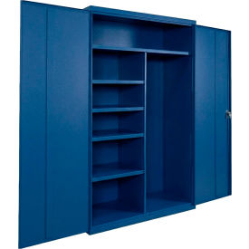 Equipto® Industrial Duty Janitorial Cabinet 48"W x 18"D x 72"H All-Welded Blue 