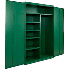 Equipto® Industrial Duty Janitorial Cabinet 48"W x 18"D x 72"H All-Welded Green 