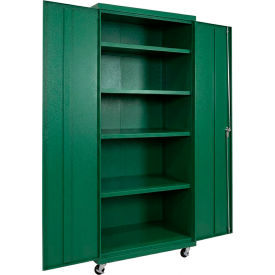 Commercial Mobile Storage Cabinet, 20 Gauge, 36"W x 24"D x 66"H, Green view 2