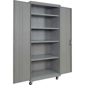 Commercial Mobile Storage Cabinet, 20 Gauge, 36"W x 24"D x 66"H, Gray view 2