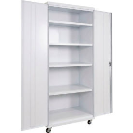 Commercial Mobile Storage Cabinet, 20 Gauge, 36"W x 24"D x 66"H, White view 2