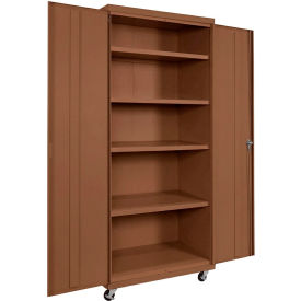Equipto® Industrial Duty Mobile Storage Cabinet 20 Gauge 36"W x 24"D x 66"H Walnut 