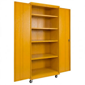 Equipto® Industrial Duty Mobile Storage Cabinet 20 Gauge 36"W x 24"D x 66"H Yellow 