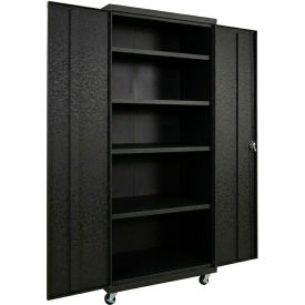 Commercial Mobile Storage Cabinet, 20 Gauge, 36"W x 24"D x 72"H, Black view 2