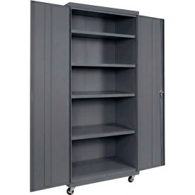 Commercial Mobile Storage Cabinet, 20 Gauge, 36"W x 24"D x 78"H, Charcoal view 2
