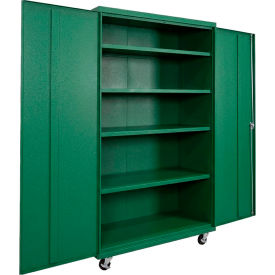 Equipto® Industrial Duty Mobile Storage Cabinet 20 Gauge 48"W x 24"D x 66"H Green 