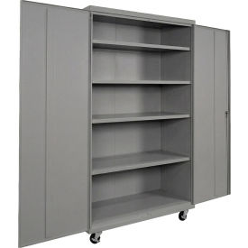 Equipto® Industrial Duty Mobile Storage Cabinet 20 Gauge 48"W x 24"D x 66"H Gray 