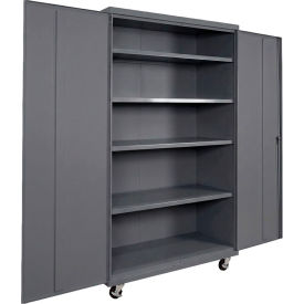 Commercial Mobile Storage Cabinet, 20 Gauge, 48"W x 24"D x 72"H, Charcoal view 2