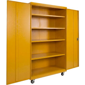 Equipto® Industrial Duty Mobile Storage Cabinet 20 Gauge 48"W x 24"D x 78"H Yellow 