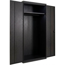 Equipto® Industrial Duty Wardrobe Cabinet 36"W x 24"D x 66"H 20 Gauge Black 