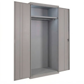 Equipto® Industrial Duty Wardrobe Cabinet 36"W x 18"D x 66"H 20 Gauge Gray 