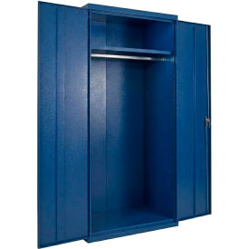 Equipto® Industrial Duty Wardrobe Cabinet 36"W x 18"D x 78"H 20 Gauge Blue 