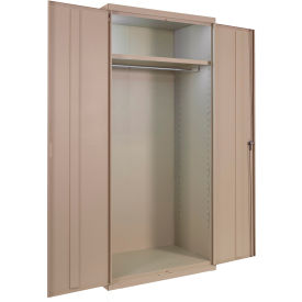 Equipto® Industrial Duty Wardrobe Cabinet 36"W x 24"D x 78"H 20 Gauge Putty 