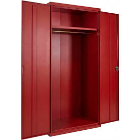Equipto® Industrial Duty Wardrobe Cabinet 36"W x 24"D x 78"H 20 Gauge Red 