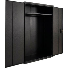 Equipto® Industrial Duty Wardrobe Cabinet 48"W x 18"D x 66"H 20 Gauge Black 