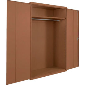 Equipto® Industrial Duty Wardrobe Cabinet 48"W x 18"D x 66"H 20 Gauge Walnut 