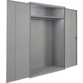 Equipto® Industrial Duty Wardrobe Cabinet 48"W x 24"D x 66"H 20 Gauge Gray 