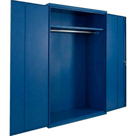 Equipto® Industrial Duty Wardrobe Cabinet 48"W x 24"D x 72"H 20 Gauge Blue 