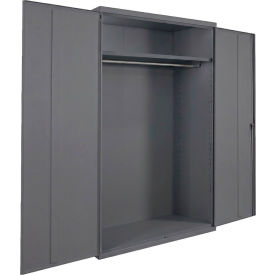 Equipto® Industrial Duty Wardrobe Cabinet 48"W x 24"D x 78"H 20 Gauge Charcoal 