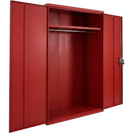 Equipto® Industrial Duty Wardrobe Cabinet 48"W x 24"D x 78"H 20 Gauge Red 