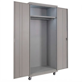 Equipto® Industrial Duty Mobile Wardrobe Cabinet 36"W x 24"D x 66"H Gray 