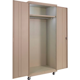 Equipto® Industrial Duty Mobile Wardrobe Cabinet 36"W x 24"D x 66"H Putty 