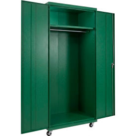 Equipto® Industrial Duty Mobile Wardrobe Cabinet 36"W x 24"D x 78"H Green 