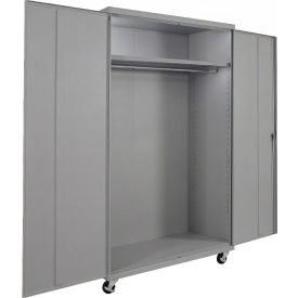Equipto® Industrial Duty Mobile Wardrobe Cabinet 48"W x 24"D x 66"H Gray 