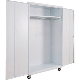 Equipto® Industrial Duty Mobile Wardrobe Cabinet 48"W x 24"D x 66"H White 