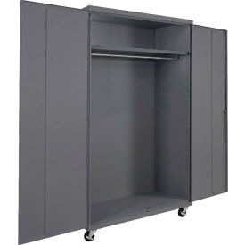 Equipto® Industrial Duty Mobile Wardrobe Cabinet 48"W x 24"D x 72"H Charcoal 