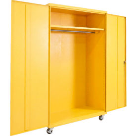 Equipto® Industrial Duty Mobile Wardrobe Cabinet 48"W x 24"D x 72"H Yellow 
