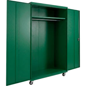 Equipto® Industrial Duty Mobile Wardrobe Cabinet 48"W x 24"D x 78"H Green 
